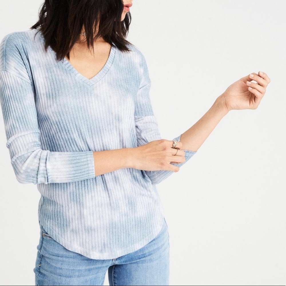 AEO Tie Dye Rib Sweater Soft and Sexy Line